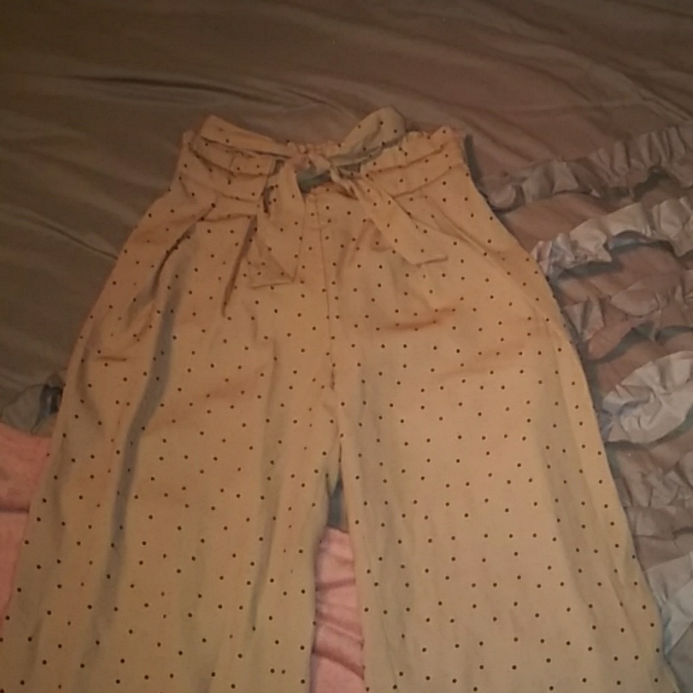 High waist wide leg pants